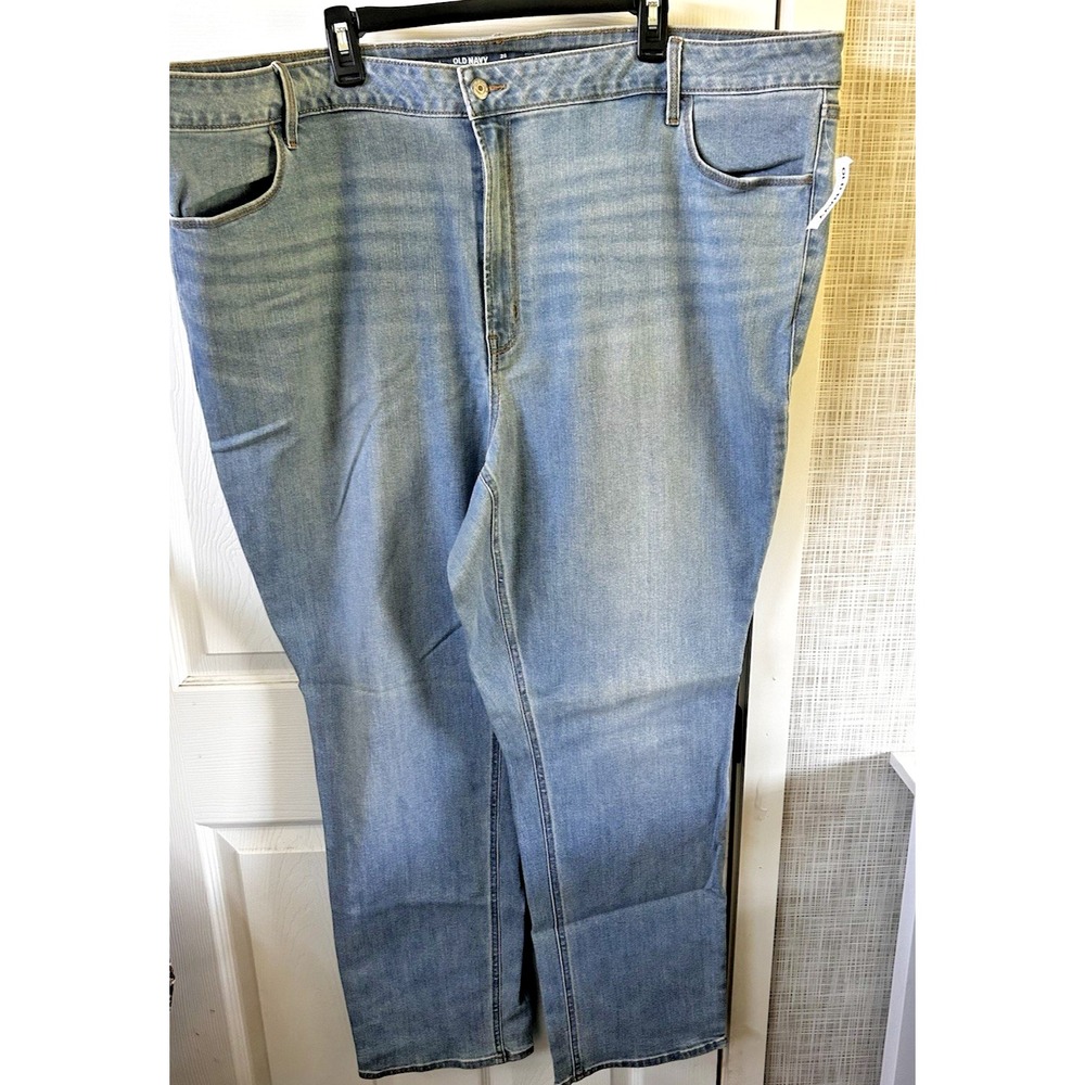 Old Navy Jeans Straight Womens Jeans Size 28 Long High Rise Plus 50"W x 31"L DDD
